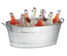 Tablecraft HBT1914 Oval Beverage Tub, Galvanized Steel, 19"X14"X9", 6/CS