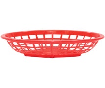 Tablecraft 1071R Oval Basket, Red 8X5.375X2"