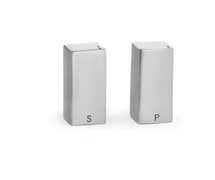 Tablecraft 167 - Square Salt and Pepper Shaker Set - 1-1/2 oz. Capacity - Stainless Steel