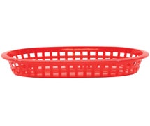 Tablecraft 1073R Oval Basket, Red 9.25X6X1.5"