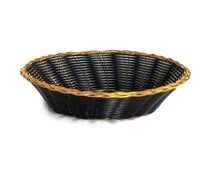 Tablecraft 875B Rnd Black Vinyl/Gold, 8X2.25"