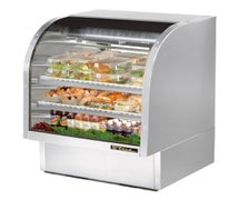 True TCGG-36-S Stainless Steel Deli Case - Curved Glass - Two Door - 17 Cu. Ft.