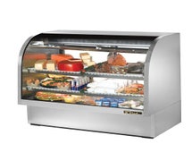 True TCGG60-S Stainless Steel Deli Case - Curved Glass - Two Door - 30 Cu. Ft.