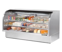True TCGG-72-S Stainless Steel Deli Case - Curved Glass - Two Door - 37.1 Cu. Ft.