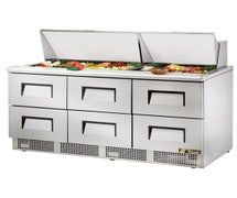 True TFP-72-30M-D-6 Food Prep Table for 30 Pans - Six Drawer - 72"W