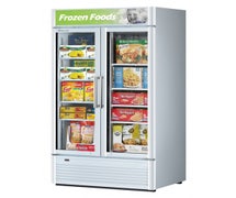 Deluxe Swing Glass Door Freezer - 2 Doors, 8 Shelves, 37 Cu. Ft., White