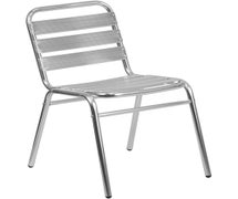 Flash Furniture TLH-015-GG Aluminum Commercial Indoor-Outdoor Armless Restaurant Stack Chair with Triple Slat Back