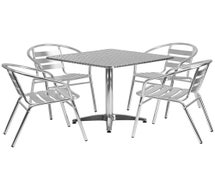 Flash Furniture 31-1/2" Square Metal Table Set with Four Chairs, Indoor-Outdoor