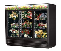 True GDM-69FC-LD Refrigerated Floral Case - Three Door - 69 Cu. Ft., Black