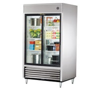 True TSD-33G Reach-In Slide Door Refrigerator - Two Glass Door - 33 Cu. Ft.