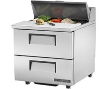 True TSSU-27-8D-2-ADA Sandwich/Salad Prep Table for Eight Pans - Two Drawer - ADA Compliant - 27"W