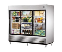 True TSD-69G Reach-In Slide Door Refrigerator - Three Glass Door - 69 Cu. Ft.