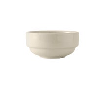 Tuxton China BEB-080 - DuraTux Stackable China Soup Cup - 8 oz. - Eggshell/Ivory
