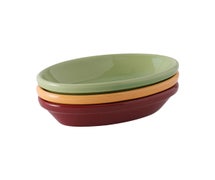 Tuxton China DYK-0803 Oval Baker Nesting 8oz, B/scotch Cranberry & Pistachio, 12/CS