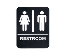 Update S69B-4BK Braille 6x9 -Restroom - White on Black