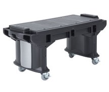 Versa Work Table - Standard Height, Heavy Duty Casters, Holds 4 Full-Size Pans, Black