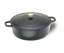 Paderno World Cuisine A1737028 Black Round Dutch Oven, DIA 11" x H 4 1/2", 6 3/4QT