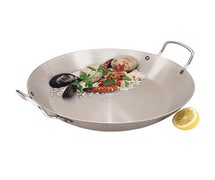 Paderno World Cuisine A4172345 Paella Pan, Polished Carbon Steel, DIA 17 3/4" x H 2 1/8"