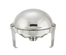 Winco 602 - 6 Quart Round Chafer Set - Madison Heavyweight Series - Stainless Steel - Roll Top