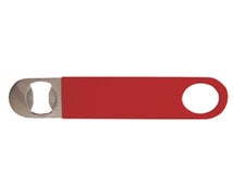 Winco CO-301PR Flat Bottle Opener, Red PVC Coating, S/S