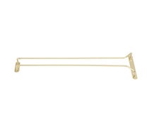 Winco GH-16 Wire Glass Hanger, Single Channel, 16", Brass Plated