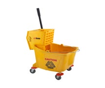 Winco MPB-36 36 Qt. Mop Bucket with Side-Press Wringer, Yellow