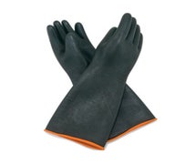 Winco NLGH-18 Heavy Duty Natural Latex Gloves, Black
