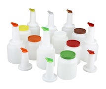 Winco PPB-2MX 2qt Liquor/Juice Pour Bottle, 12 pcs/cs, 2 of Each Color