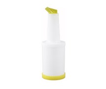 Winco PPB-2Y 2qt Liquor/Juice Pour Bottle, Yellow Spout & Lid