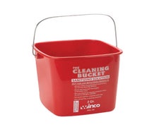 Winco PPL-3R 3qt Red Cleaning Bucket for Sanitizing Solution