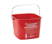 Winco PPL-6R 6qt Cleaning Bucket, Red Sanitizing Solution