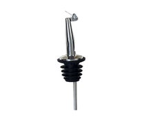 Winco PPM-4C Metal Pourers, Tapered Spout & Hinged Cap, Black Plastic Stopper