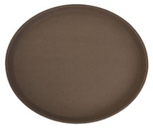 Winco TFG-14N 14" Premium Fiberglass Tray, Non-slip, Brown, Round