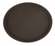 Winco TRH-14 14" Easy Hold Rubber Lined Tray, Brown, Round