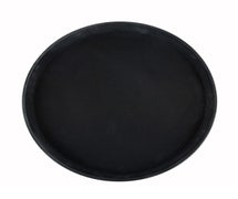 Winco TRH-14K 14" Easy Hold Rubber Lined Tray, Black, Round