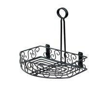 Winco WBKH-6SB Oblong Condiment Caddy, 8-1/4" x 6-1/4", Black Wire