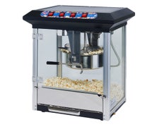 Winco POP-8B Show Time Electric 8 oz. Popcorn Machine, S/S pot, 120V, 1130W, Black