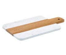 Winco SBMW-156 Marble and Wood Serving Board, 15-3/4" x 6"