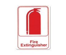 Winco SGN-682W Information Sign, "Fire Extinguisher", 6" x 9", White