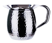 Winco WPB-2CH - Deluxe Bell Pitcher - Hammered Stainless Steel - 2 Qt. - Ice Catcher