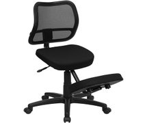 Mobile Ergonomic Kneeling Task Chair with Black Curved Mesh Back and Fabric Seat