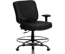 Flash Furniture HERCULES Series Big & Tall 400 lb. Rated Black Faux LeatherSoft Ergonomic Drafting Chair with Adjustable Arms