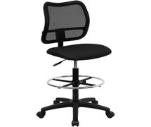 Mid-Back Mesh Drafting Chair with Black Fabric Seat