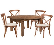 Flash Furniture XA-FARM-20-GG Hercules Series Folding Farm Table with Four Chairs, 60" Round