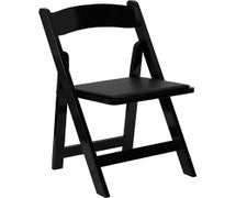 Flash Furniture Hercules Black Wood Folding Chair w/Vinyl Padded Seat, Black