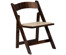Flash Furniture XF-2903-FRUIT-WOOD-GG HERCULES Series Fruitwood Folding Chair with Vinyl Padded Seat
