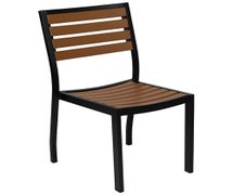 Flash Furniture XU-DG-HW6036-GG Outdoor Side Chair with Faux Teak Poly Slats| Central Restaurant Products
