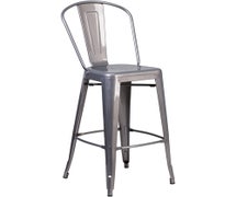 Flash Furniture XU-DG-TP001B-30-GG Metal Indoor Bar Stool, Curved Back