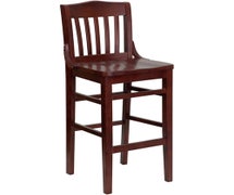 School House Mahogany Bar Stool, 21-1/2"Wx44"H