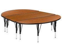 Flash Furniture 3 Piece 76" Oval Wave Oak Oak Thermal Activity Table